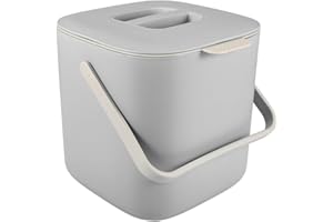 Picowe Kitchen Compost Bin Countertop,1 Gal Leak-Proof Food Waste Container with Lid for Kitchen Counter Top or Under Sink, Small Composter for Indoor Use (Grey)