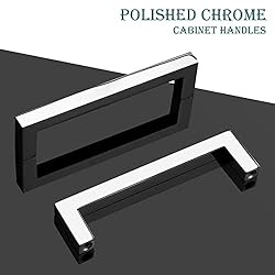 GOBEKOR 5 Pack Polished Chrome Cabinet Pulls Solid
