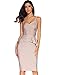 Meilun Women Rayon Celebrity Strap Peplum Midi Bodycon Bandage Dress