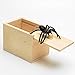 Handcrafted Solid Wood Spider In Box Prank,Rubber Spider Prank Box,Fun Practical Surprise Joke Boxes,Hilarious Halloween spider money surprise box Gift Box Surprise Toy and Gag Gift Practical Joke