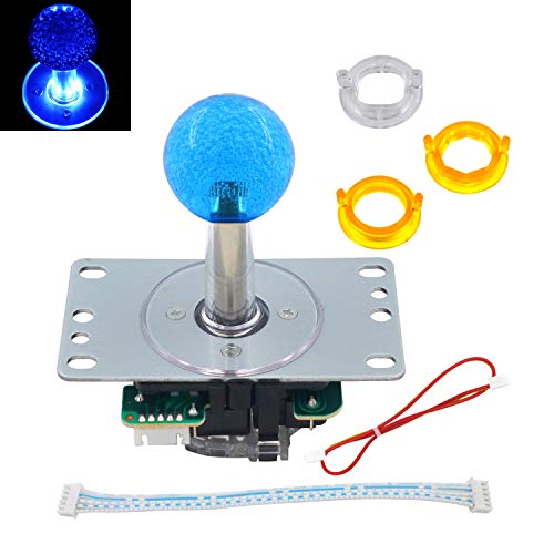 SJ@JX Arcade LED Joystick SANWA Style Fight Joystick LED Stick Retro LED Joy Circular Limiter Octagonal Limiter for Retro Pie Raspberry Pi MAME JAMMA SANWA
