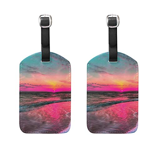 Luggage Tags Sonnenuntergang Womens Bag Suitcase Tags Holder traveling accessories 2 Piece