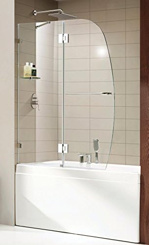 Paragon Bath 0ASBS02-W Modern Paragon Bath - AURORA LUX - Premium 3/8 in. (10mm) Thick Clear Tempered Glass, Size: 48 in. W x 58 in. H, Frame-less Shower Door in Chrome, chrome
