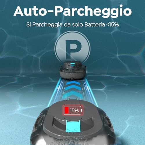 S1PRO (Versione 2026) Robot Piscina Senza Fili, 120 Min di Pulizia, Doppio Motore Aspiratore Piscina, Ricarica 2,5 Ore, per Piscine a Fondo Piatto fino a 100 m², Grigio