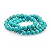 Bling Jewelry Simple Plain Set Of 3 Stabilized Turquoise 8MM Ball Bead Stones Stackable Strands Stretch Bracelet For Women For Teen