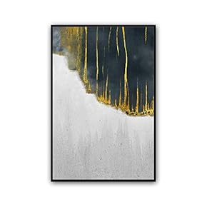 Framed Canvas Wall Art Abstract Color Block Canvas Prints Home Artwork Decoration for Living Room,Bedroom - 16x24 inches