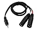 Sendt 3 Foot 3.5mm Male to Dual XLR Male Cable Convert A 3.5mm Jack to XLR