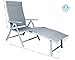 Kozyard Cozy Aluminum Beach Yard Pool Folding Reclining Adjustable Chaise Lounge Chair (1 Pack, Gray)