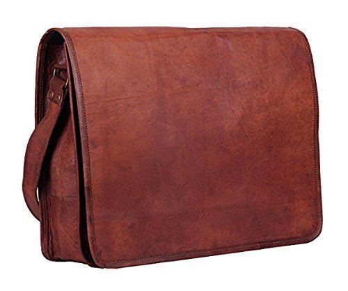 Shakun Leather Handmade Genuine Vintage Messenger Bag Satchel Cross Body Shoulder Laptop Bag, NEW - Thumbnail 5