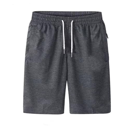 Lot de 3 Shorts Running Homme D'été en Coton Short Pantacourt Taille Élastique Pantalon Court éTé Coton Cordon de Serrage Bermuda de Travail Couleur & Unie Sport Fitness Loisirs