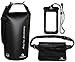 Freegrace Waterproof Dry Bags Set Of 3 Dry Bag With 2 Zip Lock Seals & Detachable Shoulder Strap, Waist Pouch & Phone Case - Can Be Submerged Into Water - For Swimming (Black, 10L)