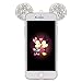 iPhone 6S Plus Case, MC Fashion Sparkly 3D Mickey Mouse Bling Bling Crystal Rhinestone Ears Clear TPU Rubber Case with Removable Strap for iPhone 6S Plus (2015) & iPhone 6 Plus (2014) (Bling-Clear)