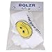 BQLZR 7.7x11.8 inch Recyclable White Plastic Carry Out Shopping Bags Smiling Smile Face Pack of 100 (S Size)