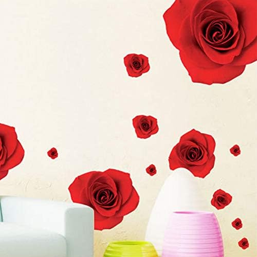 ALXCHD Red Rose Petals Wall Decals for Living Room Bedroom Home Decor Romantic Flowers Wall Mural Poster Wedding Room Wallpaper Sticker