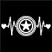 Captain America Heartbeat Vinyl Decal Sticker | Cars Trucks Vans Walls Laptops Cups | White | 7.5 X 3 Inch | KCD1194