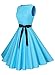 Anni Coco Women's 1950s Hepburn Vintage Swing Dresses Sky Blue Large