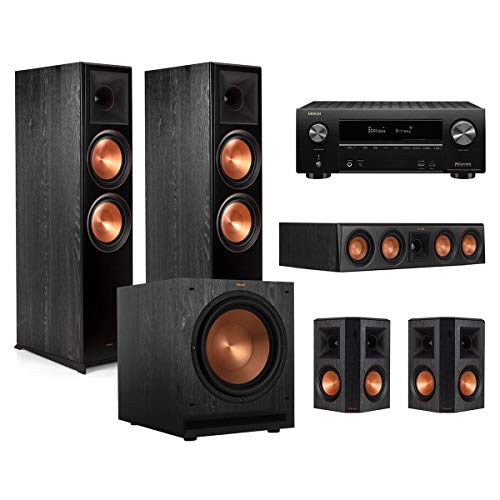 Klipsch RP-8000F 5.1 Home Theater System (Ebony) with AVR-X2500H 7.2-Channel 4K Ultra HD AV Receiver