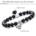 Hamoery Men Women 8mm Tiger Eye Stone Beads Bracelet Elastic Natural Stone Yoga Bracelet Bangle(Black Matte Agate)