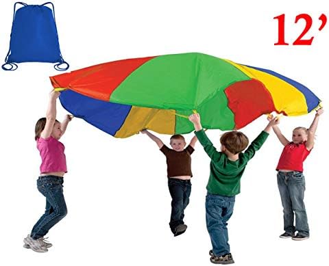 The Learning Classroom TLC 12-Foot Play Parachute with Drawstring Carry Backpack