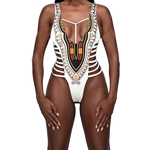 Caopixx Swimsuit for Women Tribal Print Bikini African Metallic Swimwear One Piece Beachwear Bathing Suit