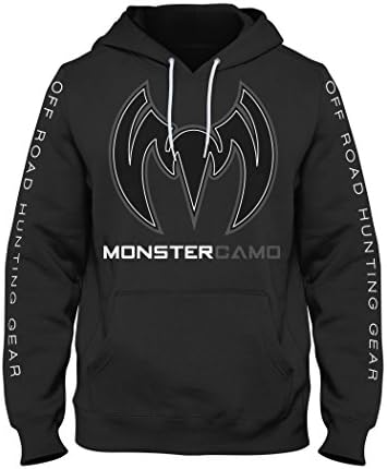 Monster Camo Maverick Hoodie #3 Black w/Black and Gray Logo (X-Large)