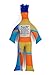 Dammit Doll - Classic Suzani Mod Orange & Black , Orange Hair - Stress Relief, Gag Gift