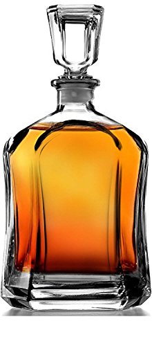 Paksh novelty glass whiskey capital decanter with airti…
