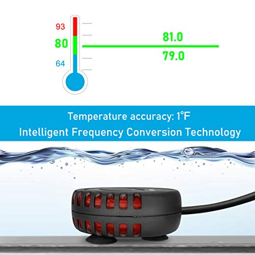 YukiHalu Small Size Submersible Aquarium Heater, 1℉ Accuracy, Mini Fish