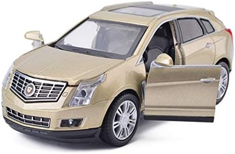 FLYSXP Car Model Car 1:32 Cadillac SRX Simulation Alloy Die-casting Toy Ornaments Sports Car Collection Jewelry Champagne Gold 14.5x6x5.5CM Car model (color : White)
