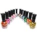 12 BOTTLES KLEANCOLOR GLITTER NAIL POLISH LACQUER FULL SIZE SET + FREE EARRING