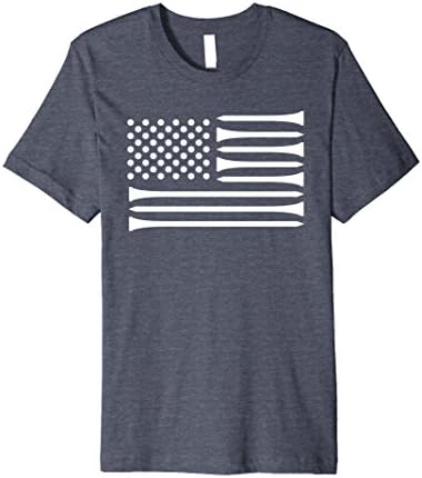 Mens Golf T-shirt | Golf Tee American Flag T-Shirt XL Heather Blue