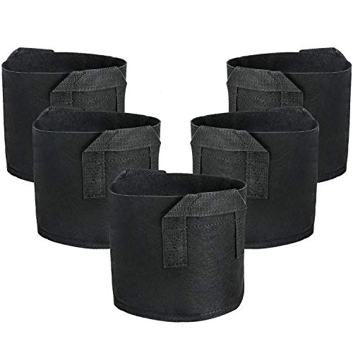 Potato Grow Bags,EnPoint 3 Gallon Plant Grow Bags Biodegradable Plant Bags Boosts Plant Growth, Aeration Fabric Pot with Handle for Potato Taro Radish Carrots Tomato,Patios Small Gardens Supply 5 Pack