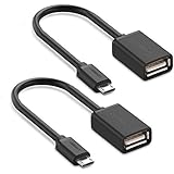 UGREEN Micro USB to USB, Micro USB 2.0 OTG Cable 2 Pack On The Go Adapter Micro USB Male to USB Female for Samsung S7 S6 Edge S4 S3, LG G4, Dji Spark Mavic Remote Controller, Android Tablets (Black)