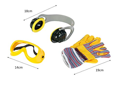 Theo Klein 8535 Bosch 3-teiliges Zubehör-Set | Arbeitshandschuhe, Arbeitsbrille und Ohrenschützer im Bosch-Design | Verpackungsmaße: 19,5 cm x 7 cm x 33,5 cm | Spielzeug für Kinder ab 3 Jahren – Bild 5