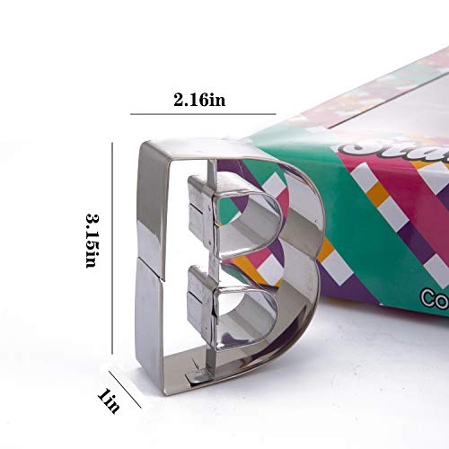 Large Alphabet Cookie Cutters Set, Stainless Steel Letters Cookie