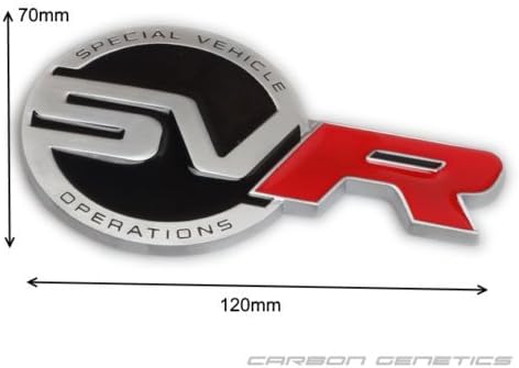 Carbon Genetics Range Rover SVR Metal Rear Bootlid Tailgate Boot Stick On Badge Emblem