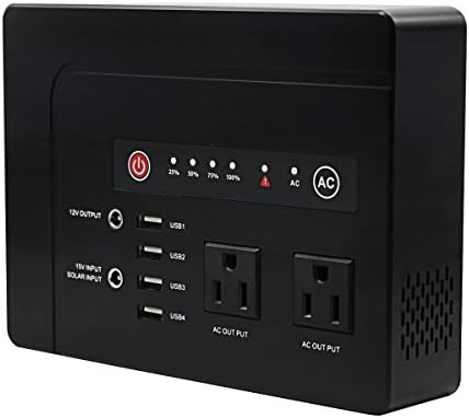 [Pure Sine Wave] Portable Uninterruptible Power Supply (UPS) Peak 250 Watt AC Battery Pack ResponseBridge Generators Emergency Power Perfect for Photography/Macbook/PC/Smart Phones and More (Black)