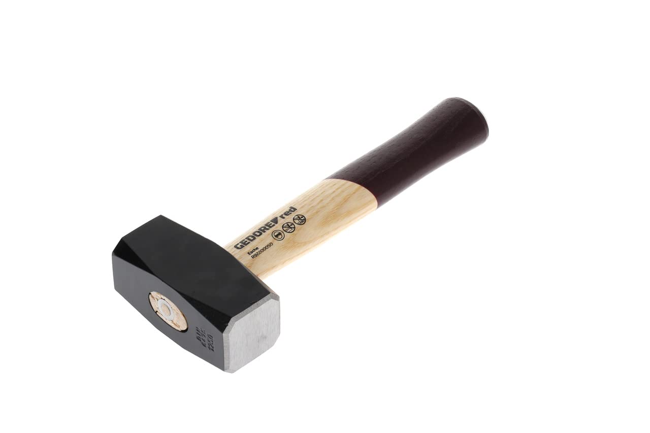 GEDORE red Sledgehammer with wooden handle, 1250 g head weight, Hammer with ash wood handle, Tool, Forged, Ring wedge, R92200050