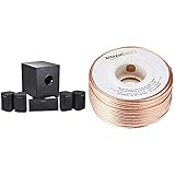 MonopriceMonoprice 108247 Sound Wall Mount Speakers, Black & Amazon Basics 100ft Speaker Wire Cable, Gold