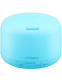 URPOWER 500ml Aromatherapy Essential Oil Diffuser Humidifier Room Decor Lighting with 4 Timer Settings, 7 LED Color Changing Lamps and Waterless Auto Shut-off