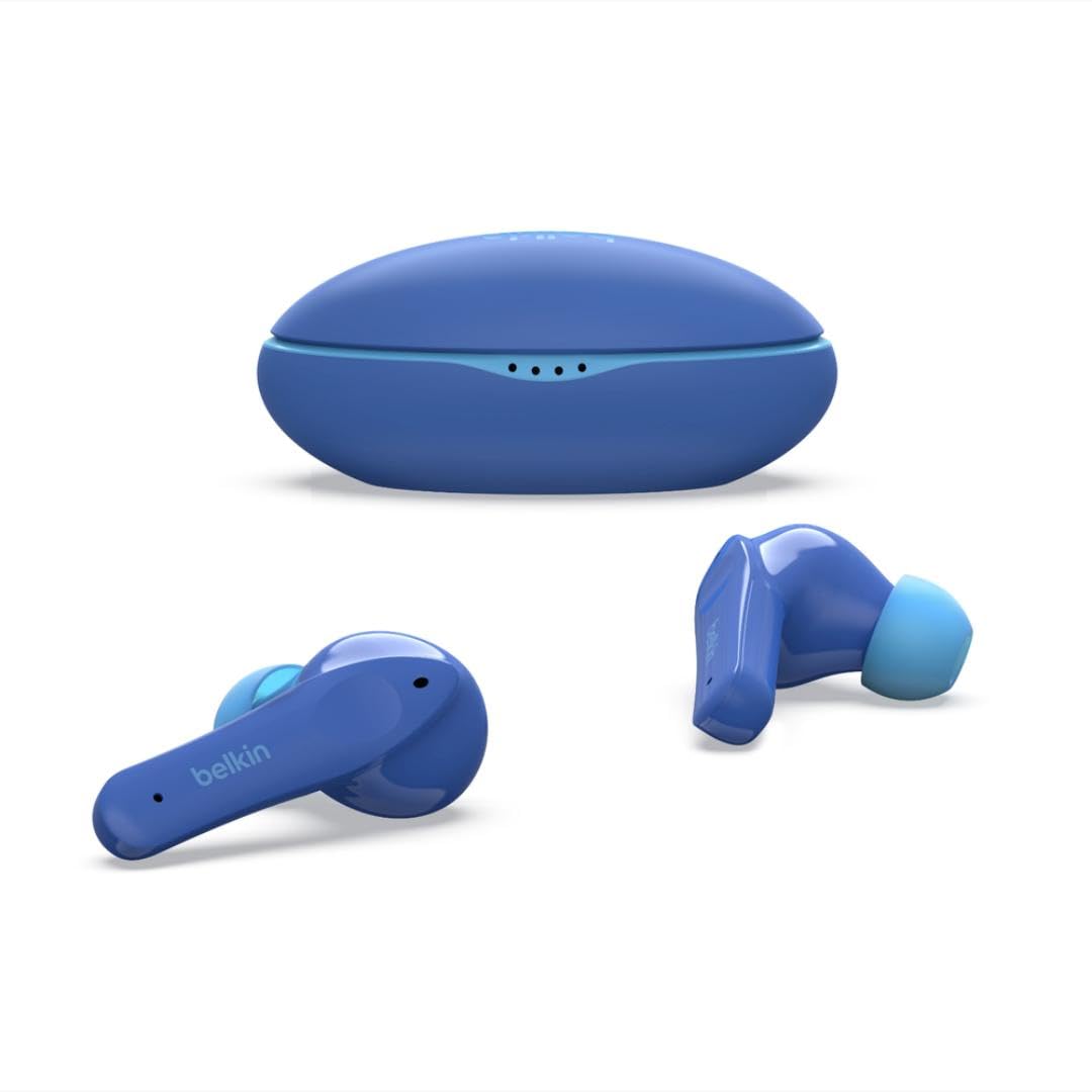 Photo 1 of **MISSING 1 EARBUD**Belkin Soundform Nano - Bluetooth Earbuds for Kids with Built-in Microphone, 24H Battery Life, 85dB Safe Volume Limit - Kids Bluetooth Earbuds for iPhone, iPad, Galaxy & More - Blue