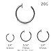 20G Flat Disc Nose Hoop 316L Surgical Steel Ring (3/8