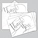 Silver Foil Thank You Note Cards / 50 Thank You Card Set / 3 1/2