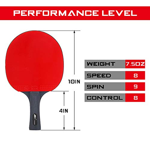 Luniquz Table Tennis Paddles Set, Ping Pong Rackets and Balls Includes Carry Case for Indoor Outdoor Play