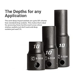 Capri Tools 3/8 in. Drive Shallow, Semi-Deep and