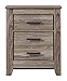 Signature Design by Ashley Zelen Rustic Contemporary 2 Drawer Nightstand, 29.45