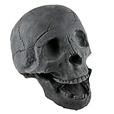 Myard Fireproof Imitated Human Fire Pit Skull Gas Log for NG, LP Wood Fireplace, Firepit, Campfire, Halloween Decor, BBQ (Qty 1, Black)