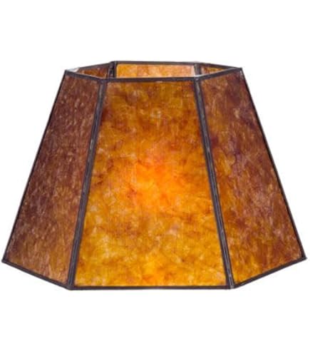 Amber Mica 12 Inch Hexagonal Drum Lampshade with Uno Fitter