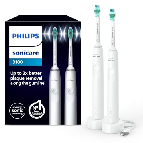 Philips Sonicare Serie 3100 Spazzolino Elettrico Sonico, Tecnologia sonica, Bianco (modello HX3675/13)