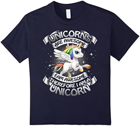 Kids Unicorn are awesome I'm awesome I'm unicorn tee 6 Navy